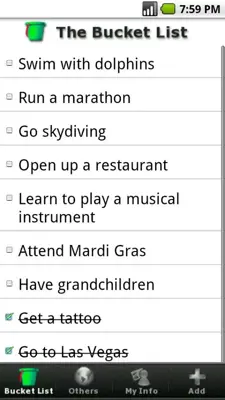 Bucket List android App screenshot 1